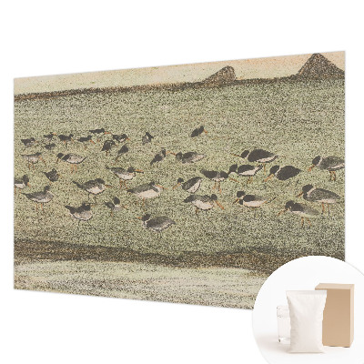 Fotobehang op maat met een patroon van vredige vogels