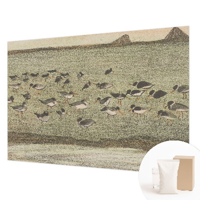Fotobehang op maat met een patroon van vredige vogels
