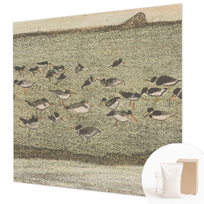 Fotobehang op maat met een patroon van vredige vogels