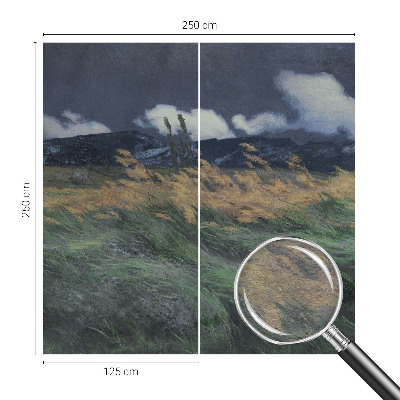 Fotobehang naadloos Door de wind meegevoerde grassen