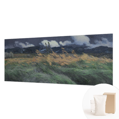 Fotobehang naadloos met een patroon van door de wind meegevoerde grassen