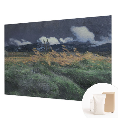 Fotobehang naadloos met een patroon van door de wind meegevoerde grassen