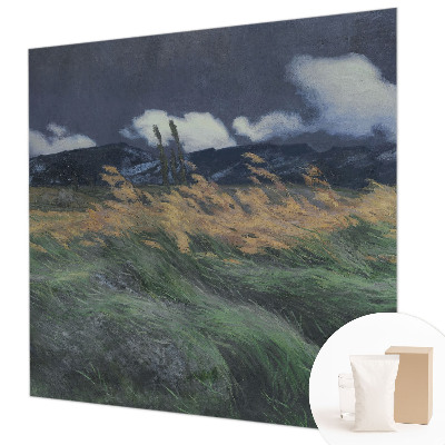 Fotobehang naadloos met een patroon van door de wind meegevoerde grassen
