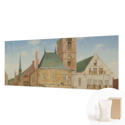 Naadloos fotobehang met motief van een historisch stadhuis