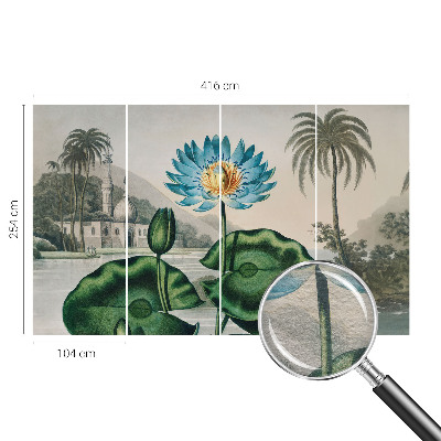 Fotobehang slaapkamer met een exotisch landschap
