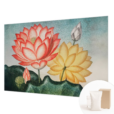Fotobehang voor slaapkamer met motief van lotusbloemen