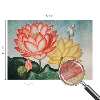 Fotobehang voor slaapkamer met motief van lotusbloemen