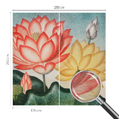 Fotobehang voor slaapkamer met motief van lotusbloemen