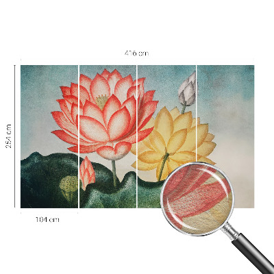 Fotobehang voor slaapkamer met motief van lotusbloemen