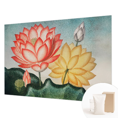 Fotobehang voor slaapkamer met motief van lotusbloemen