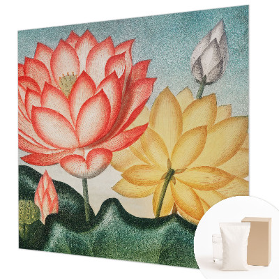 Fotobehang voor slaapkamer met motief van lotusbloemen