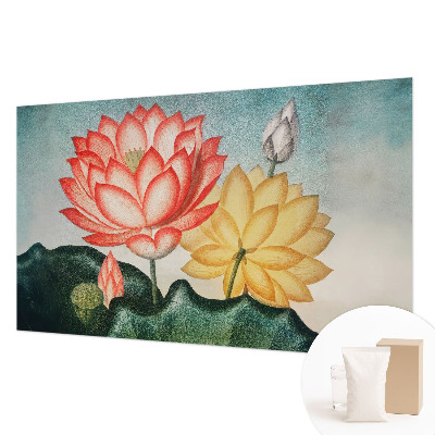 Fotobehang voor slaapkamer met motief van lotusbloemen