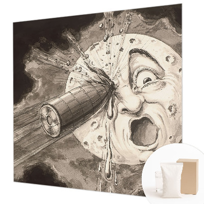 Fotobehang voor de slaapkamer met een ontwerp van een kosmische botsing