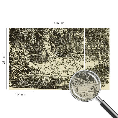 Fotobehang voor de woonkamer met motief van een magische cirkel
