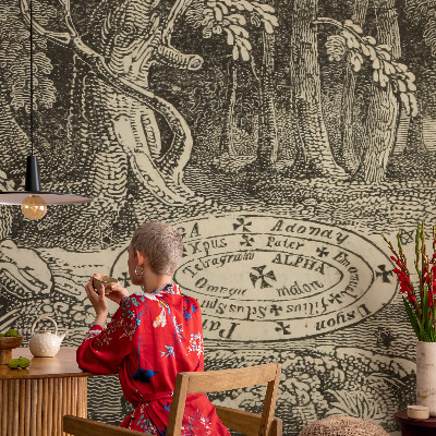 Fotobehang voor de woonkamer met motief van een magische cirkel