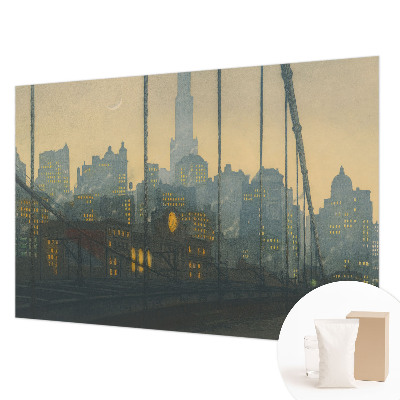 Fotobehang voor slaapkamer met een avondpanorama