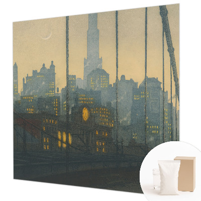 Fotobehang voor slaapkamer met een avondpanorama