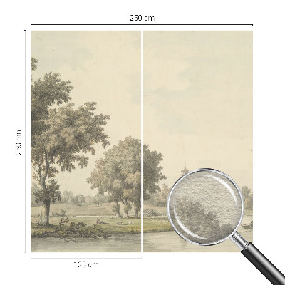 Fotobehang voor de slaapkamer met een kalm parkdecor