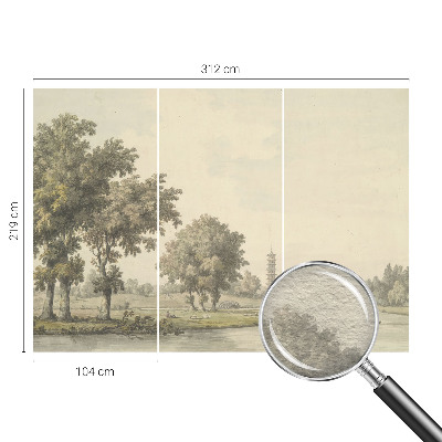 Fotobehang voor de slaapkamer met een kalm parkdecor
