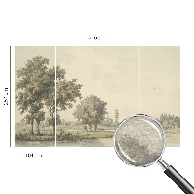 Fotobehang voor de slaapkamer met een kalm parkdecor