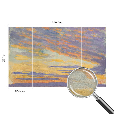 Luxe fotobehang met een pastelkleurige hemel