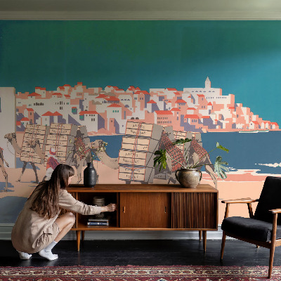 Hoogwaardig fotobehang Kamelenkaravaan