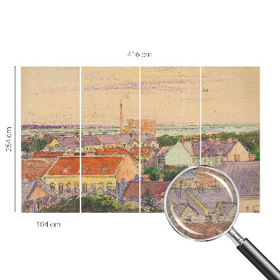 Kwalitatief fotobehang met motief van stedelijke daken