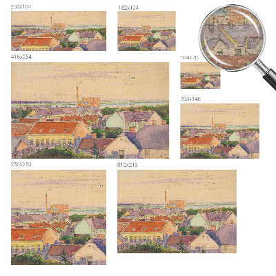 Kwalitatief fotobehang met motief van stedelijke daken