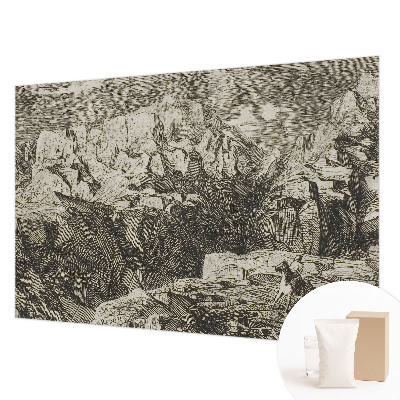 Uniek fotobehang met een berglandschap als motief