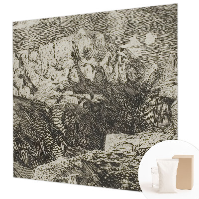 Uniek fotobehang met een berglandschap als motief