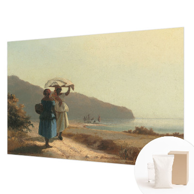 Fotobehang vliesbehang met het motief Een wandeling langs de kust