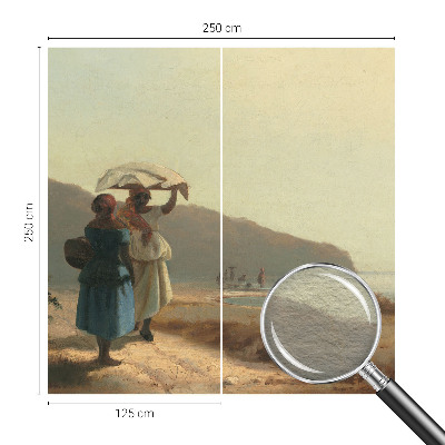 Fotobehang vliesbehang met het motief Een wandeling langs de kust