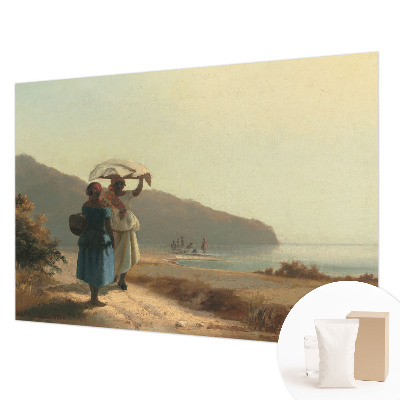 Fotobehang vliesbehang met het motief Een wandeling langs de kust