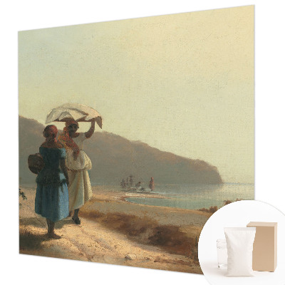 Fotobehang vliesbehang met het motief Een wandeling langs de kust