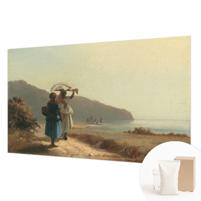 Fotobehang vliesbehang met het motief Een wandeling langs de kust