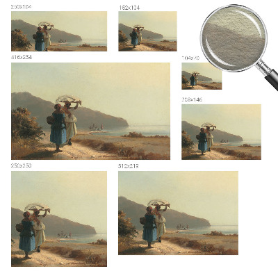 Fotobehang vliesbehang met het motief Een wandeling langs de kust