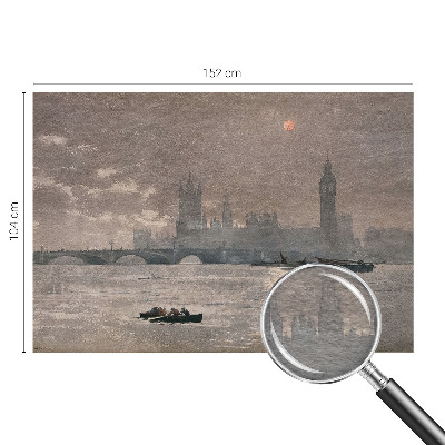 Vliesbehang fotobehang woonkamer met nachtelijk panorama