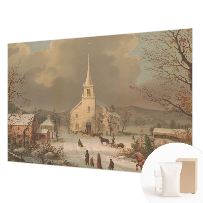 Vlies fotobehang op maat met een winterlandschap
