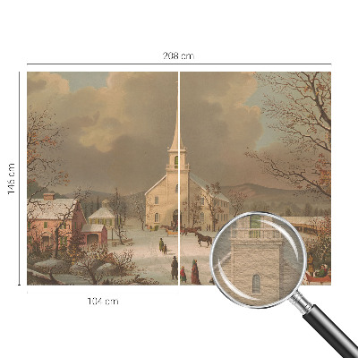 Vlies fotobehang op maat met een winterlandschap