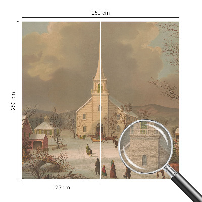 Vlies fotobehang op maat met een winterlandschap