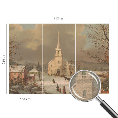 Vlies fotobehang op maat met een winterlandschap