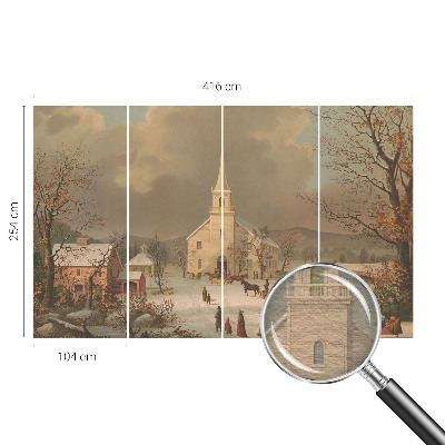 Vlies fotobehang op maat met een winterlandschap