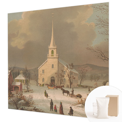 Vlies fotobehang op maat met een winterlandschap