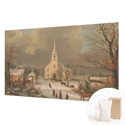 Vlies fotobehang op maat met een winterlandschap