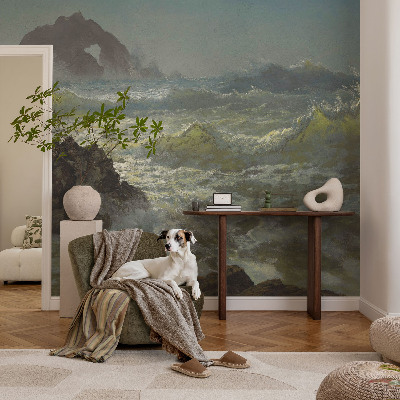 Muur behang Stormachtige zee