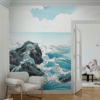 Behang met print met een zeegezicht