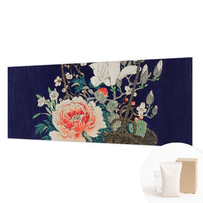 Foto behang op maat met een bloemenmand