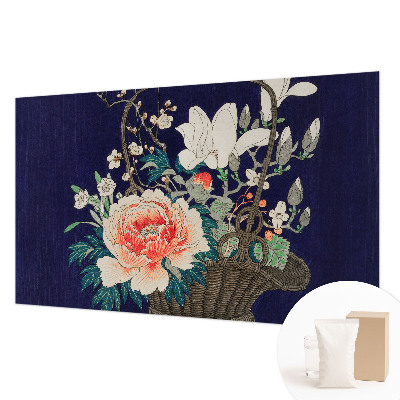 Foto behang op maat met een bloemenmand