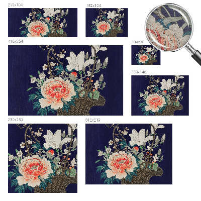 Foto behang op maat met een bloemenmand