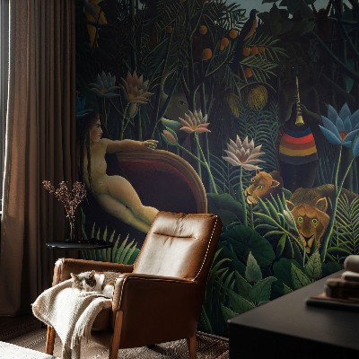 Fotobehang naadloos met een exotisch junglemotief